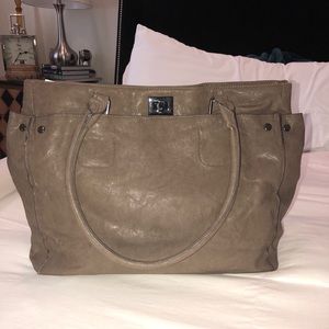 Grey Brown Computer/Laptop Bag-Tote-Briefcase
